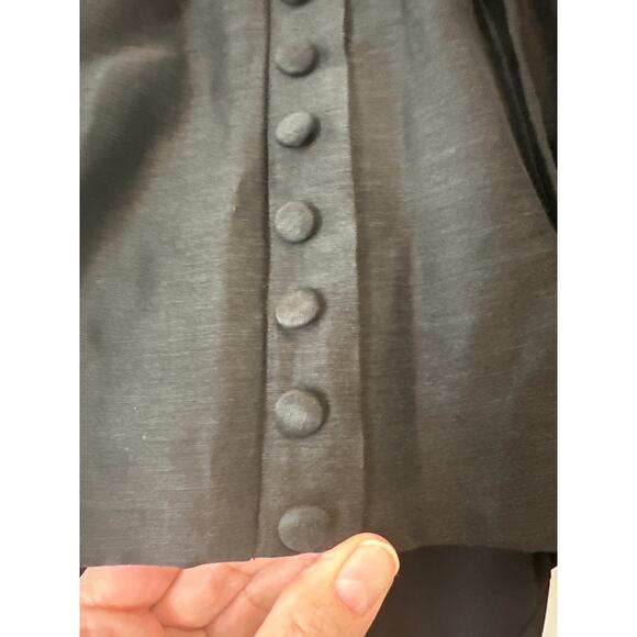 Aje Black Mimosa Cutout Linen-Silk Mini Dress Puff Sleeves Size 6 - Picture 7 of 13